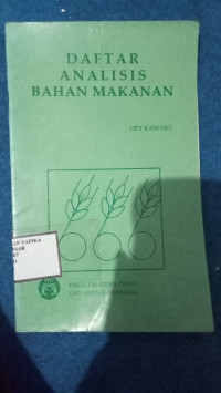 Image of DAFTAR ANALISIS BAHAN MAKANAN